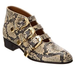 New in box women gucci python print ankle boots 34.5